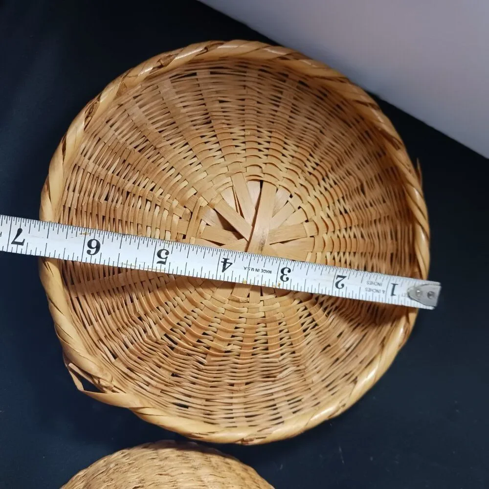 Vintage BOHO Glass Wicker Spaghetti/ Candy Storage